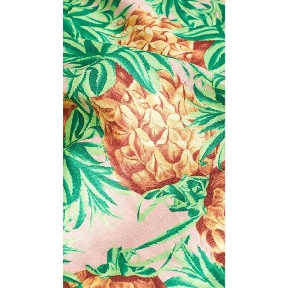 FARM RIO Pineapple Garden Linen Dress Size XS belted Hawaiian tropical - Picture 6 of 9